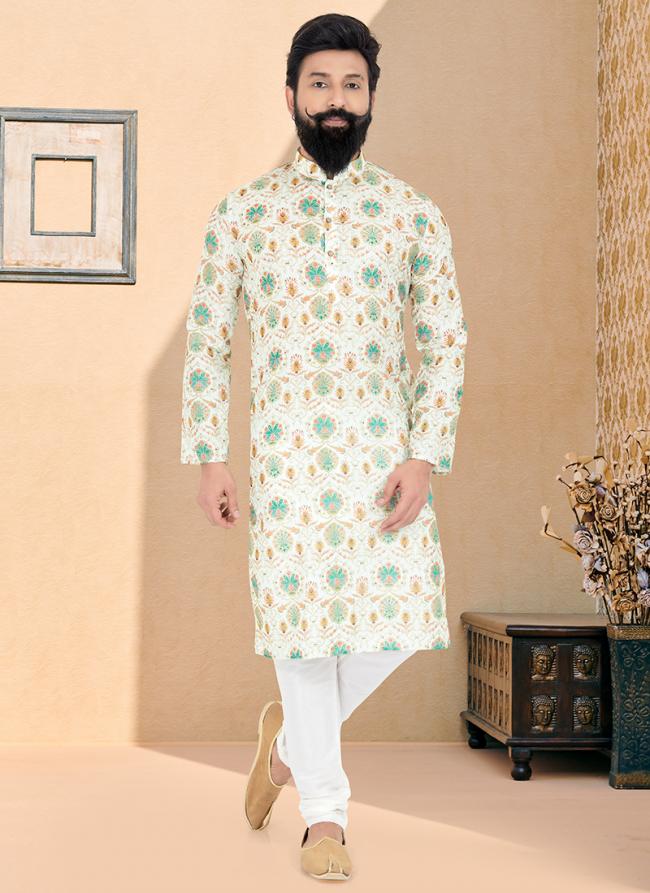 Dhupion Silk Multi Colour Festival Wear Printed Readymade Kurta Pajama